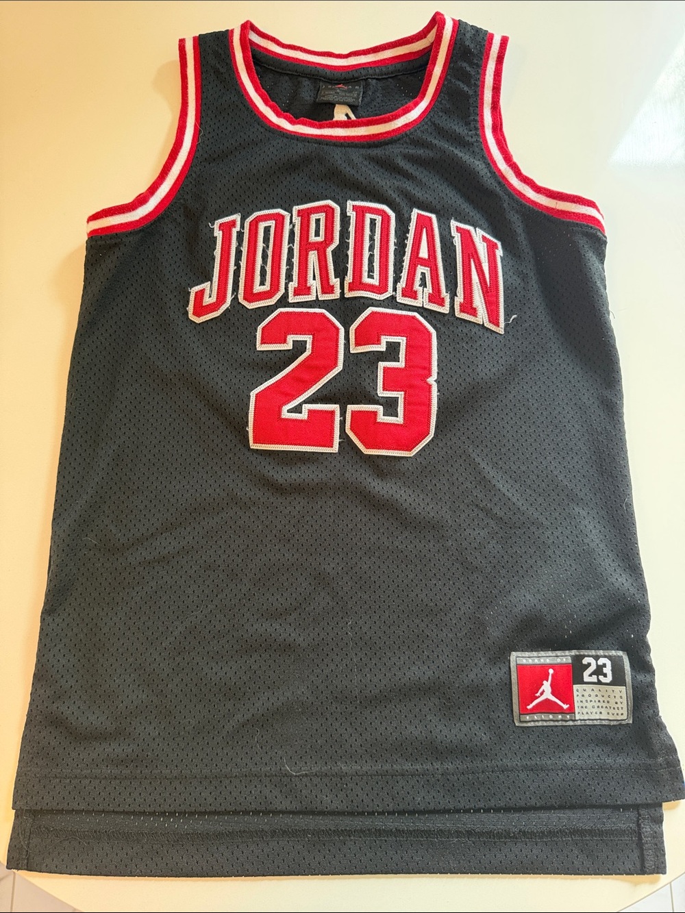 Jordan Black & Red 23 Mesh Basketball Jersey